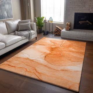 Piper Looms Mayfield Watercolors AMF507 Orange Machine Washable Area Rug Lifestyle Image Feature