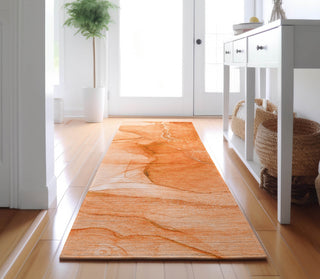 Piper Looms Mayfield Watercolors AMF507 Orange Machine Washable Area Rug Runner Lifestyle Image Feature