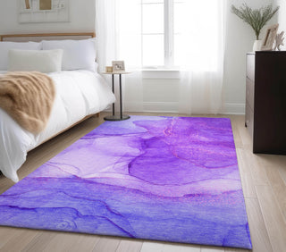 Piper Looms Mayfield Watercolors AMF507 Purple Machine Washable Area Rug Lifestyle Image Feature