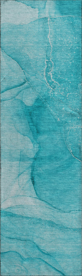 Piper Looms Mayfield Watercolors AMF507 Teal Machine Washable Area Rug Runner Main Image