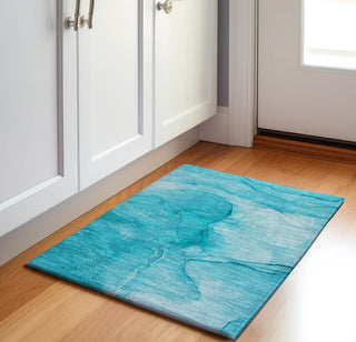 Piper Looms Mayfield Watercolors AMF507 Teal Machine Washable Area Rug Scatter Lifestyle Image Feature