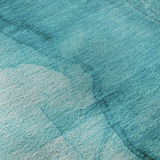Piper Looms Mayfield Watercolors AMF507 Teal Machine Washable Area Rug Swatch Image