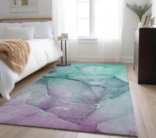 Piper Looms Mayfield Watercolors AMF508 Aloe Machine Washable Area Rug Lifestyle Image Feature