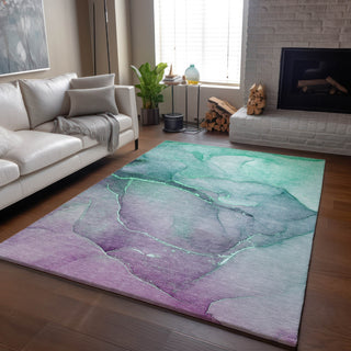Piper Looms Mayfield Watercolors AMF508 Aloe Machine Washable Area Rug Lifestyle Image Feature