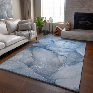 Piper Looms Mayfield Watercolors AMF508 Blue Machine Washable Area Rug Lifestyle Image Feature