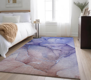 Piper Looms Mayfield Watercolors AMF508 Navy Machine Washable Area Rug Lifestyle Image Feature