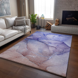 Piper Looms Mayfield Watercolors AMF508 Navy Machine Washable Area Rug Lifestyle Image Feature