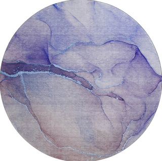 Piper Looms Mayfield Watercolors AMF508 Navy Machine Washable Area Rug Round Main Image