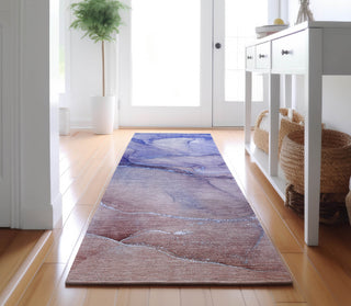 Piper Looms Mayfield Watercolors AMF508 Navy Machine Washable Area Rug Runner Lifestyle Image Feature
