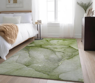 Piper Looms Mayfield Watercolors AMF508 Olive Machine Washable Area Rug Lifestyle Image Feature