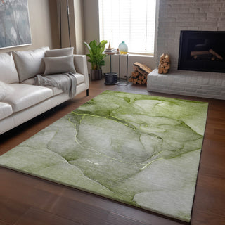 Piper Looms Mayfield Watercolors AMF508 Olive Machine Washable Area Rug Lifestyle Image Feature