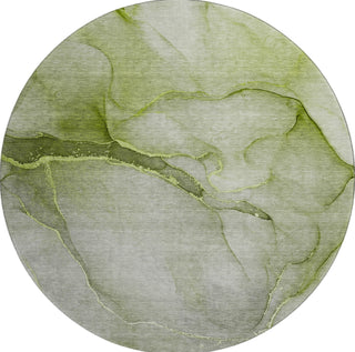 Piper Looms Mayfield Watercolors AMF508 Olive Machine Washable Area Rug Round Main Image