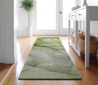 Piper Looms Mayfield Watercolors AMF508 Olive Machine Washable Area Rug Runner Lifestyle Image Feature