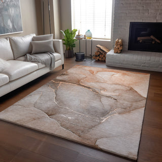 Piper Looms Mayfield Watercolors AMF508 Taupe Machine Washable Area Rug Lifestyle Image Feature