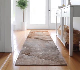 Piper Looms Mayfield Watercolors AMF508 Taupe Machine Washable Area Rug Runner Lifestyle Image Feature