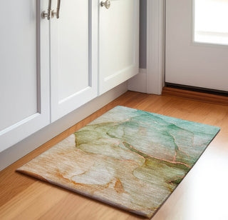 Piper Looms Mayfield Watercolors AMF508 Teal Machine Washable Area Rug Scatter Lifestyle Image Feature