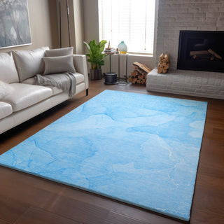 Piper Looms Mayfield Watercolors AMF509 Blue Machine Washable Area Rug Lifestyle Image Feature