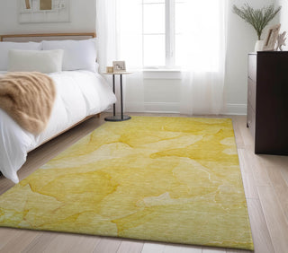 Piper Looms Mayfield Watercolors AMF509 Gold Machine Washable Area Rug Lifestyle Image Feature