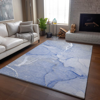 Piper Looms Mayfield Watercolors AMF510 Blue Machine Washable Area Rug Lifestyle Image Feature
