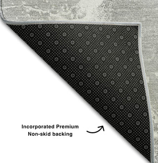 Piper Looms Mayfield Watercolors AMF510 Gray Machine Washable Area Rug Backing Image