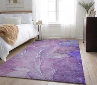 Piper Looms Mayfield Watercolors AMF511 Purple Machine Washable Area Rug Lifestyle Image Feature