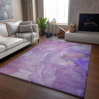 Piper Looms Mayfield Watercolors AMF511 Purple Machine Washable Area Rug Lifestyle Image Feature
