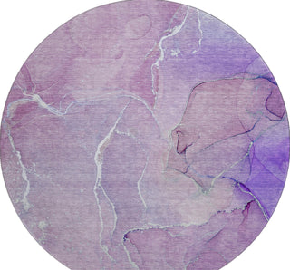 Piper Looms Mayfield Watercolors AMF511 Purple Machine Washable Area Rug Round Main Image