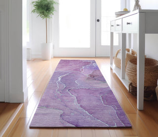 Piper Looms Mayfield Watercolors AMF511 Purple Machine Washable Area Rug Runner Lifestyle Image Feature