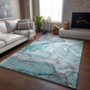 Piper Looms Mayfield Watercolors AMF512 Teal Machine Washable Area Rug Lifestyle Image Feature