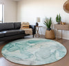 Piper Looms Mayfield Watercolors AMF512 Teal Machine Washable Area Rug Round Lifestyle Image Feature