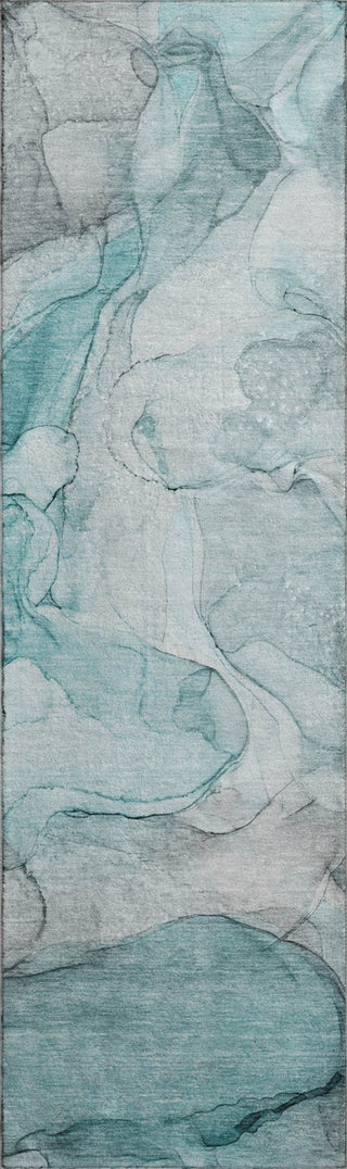 Piper Looms Mayfield Watercolors AMF512 Teal Machine Washable Area Rug Runner Main Image