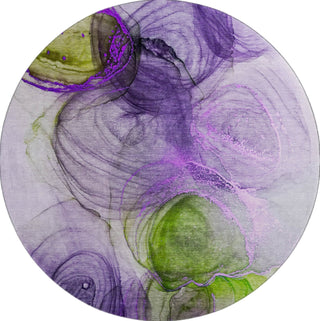 Piper Looms Mayfield Organic AMF513 Purple Machine Washable Area Rug Round Main Image
