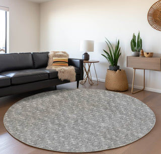 Piper Looms Mayfield Arrows AMF514 Gray Machine Washable Area Rug Round Lifestyle Image Feature