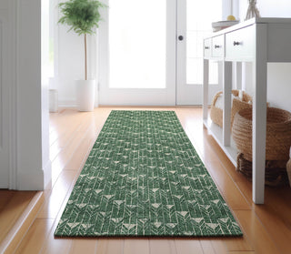 Piper Looms Mayfield Arrows AMF514 Green Machine Washable Area Rug Runner Lifestyle Image Feature