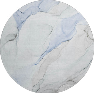 Piper Looms Mayfield Watercolors AMF515 Blue Machine Washable Area Rug Round Main Image