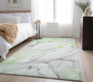 Piper Looms Mayfield Watercolors AMF515 Green Machine Washable Area Rug Lifestyle Image Feature