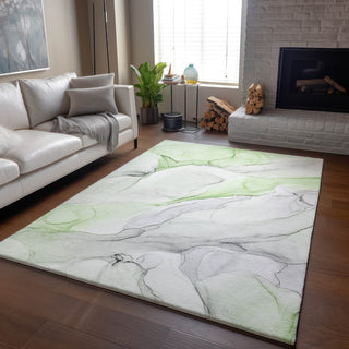 Piper Looms Mayfield Watercolors AMF515 Green Machine Washable Area Rug Lifestyle Image Feature
