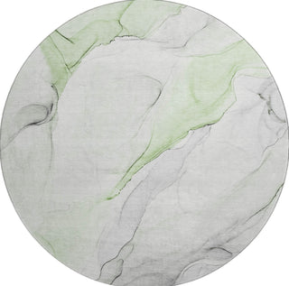 Piper Looms Mayfield Watercolors AMF515 Green Machine Washable Area Rug Round Main Image