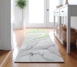 Piper Looms Mayfield Watercolors AMF515 Green Machine Washable Area Rug Runner Lifestyle Image Feature