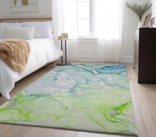 Piper Looms Mayfield Watercolors AMF516 Green Machine Washable Area Rug Lifestyle Image Feature