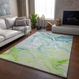 Piper Looms Mayfield Watercolors AMF516 Green Machine Washable Area Rug Lifestyle Image Feature
