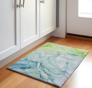 Piper Looms Mayfield Watercolors AMF516 Green Machine Washable Area Rug Scatter Lifestyle Image Feature