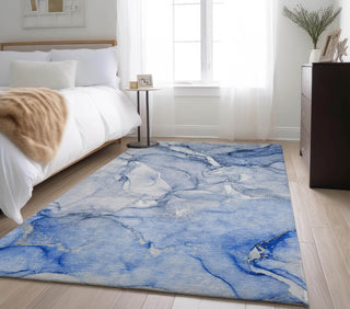 Piper Looms Mayfield Watercolors AMF516 Navy Machine Washable Area Rug Lifestyle Image Feature