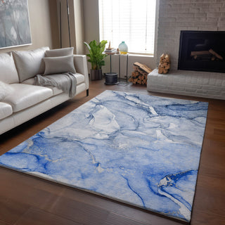 Piper Looms Mayfield Watercolors AMF516 Navy Machine Washable Area Rug Lifestyle Image Feature