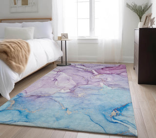 Piper Looms Mayfield Watercolors AMF516 Purple Machine Washable Area Rug Lifestyle Image Feature