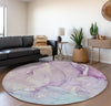 Piper Looms Mayfield Watercolors AMF516 Purple Machine Washable Area Rug Round Lifestyle Image Feature