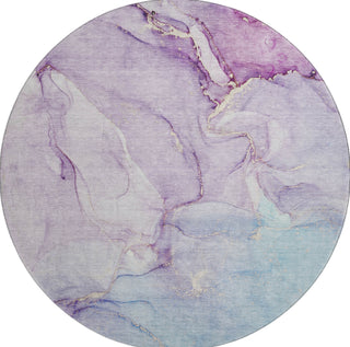 Piper Looms Mayfield Watercolors AMF516 Purple Machine Washable Area Rug Round Main Image