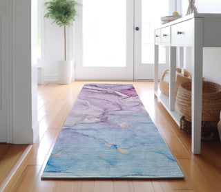 Piper Looms Mayfield Watercolors AMF516 Purple Machine Washable Area Rug Runner Lifestyle Image Feature
