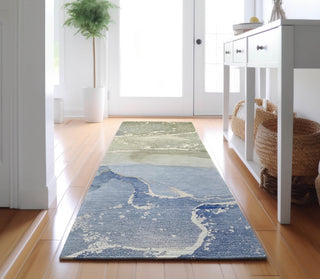 Piper Looms Mayfield Watercolors AMF517 Blue Machine Washable Area Rug Runner Lifestyle Image Feature