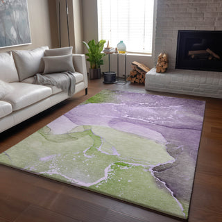 Piper Looms Mayfield Watercolors AMF517 Purple Machine Washable Area Rug Lifestyle Image Feature